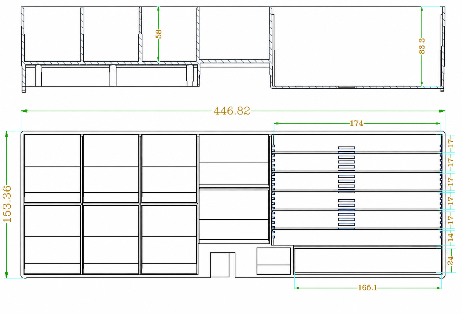 CG-170 6B8C tray drawing