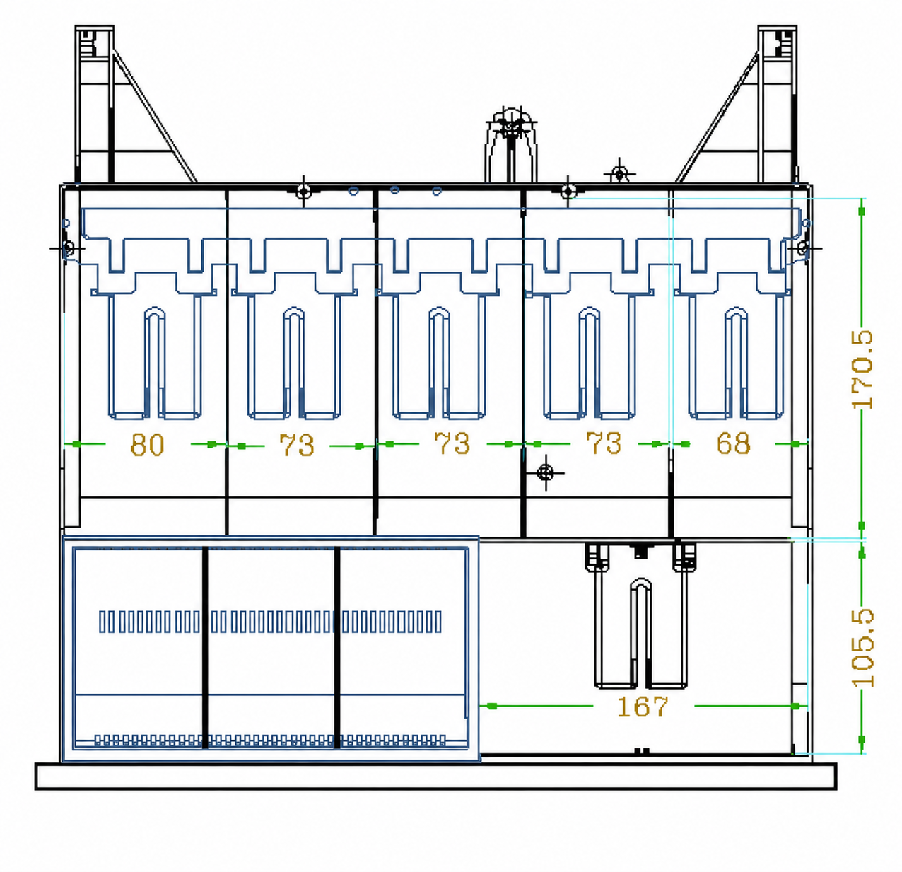 CG-4042 6B3C tray drawing