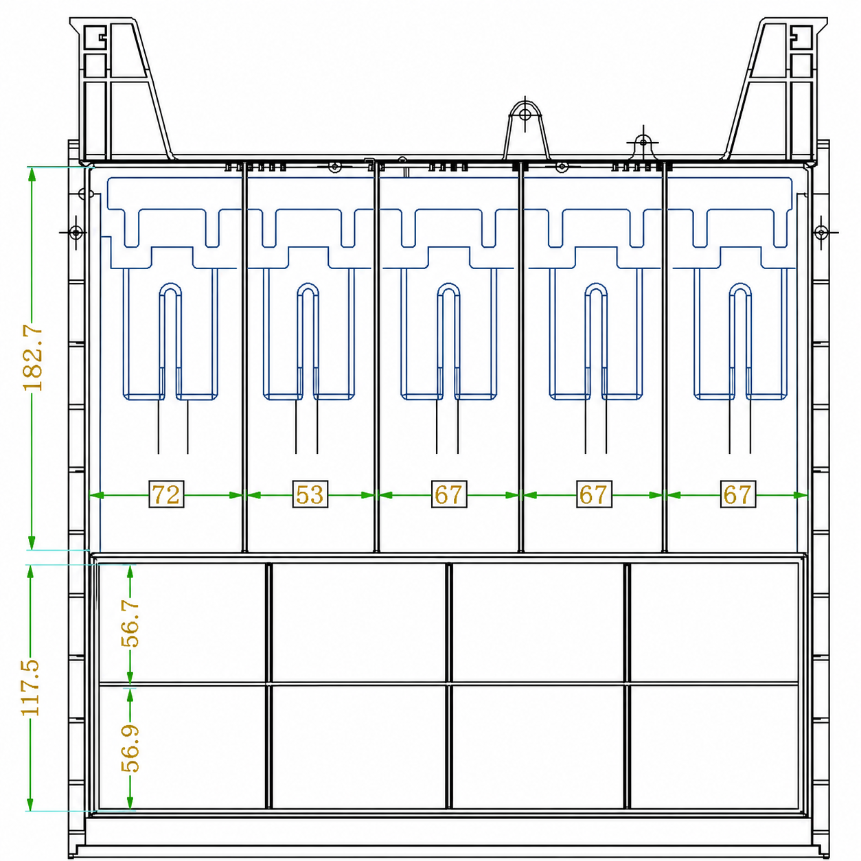 CG-410AP 5B8C tray drawing