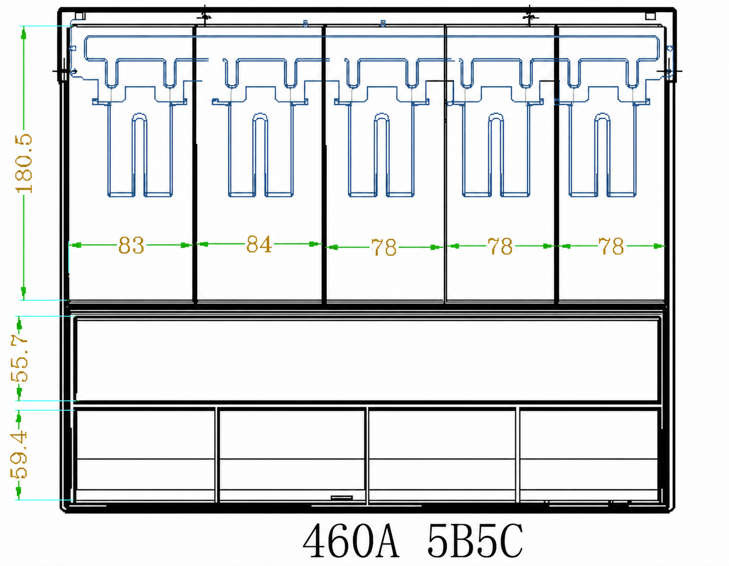 CG-460A 5B5C tray drawing