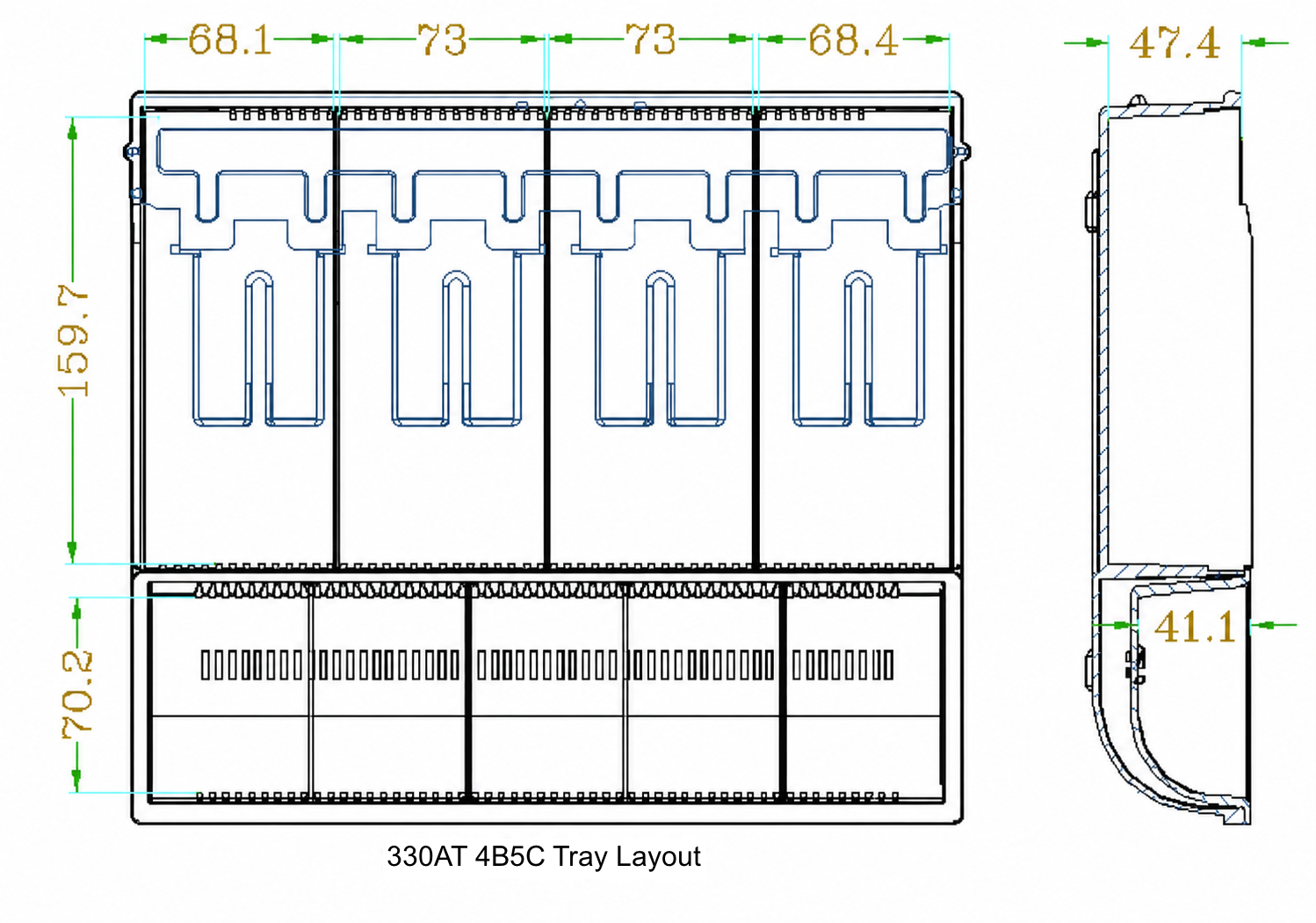 CG-330T 4B5C tray drawing