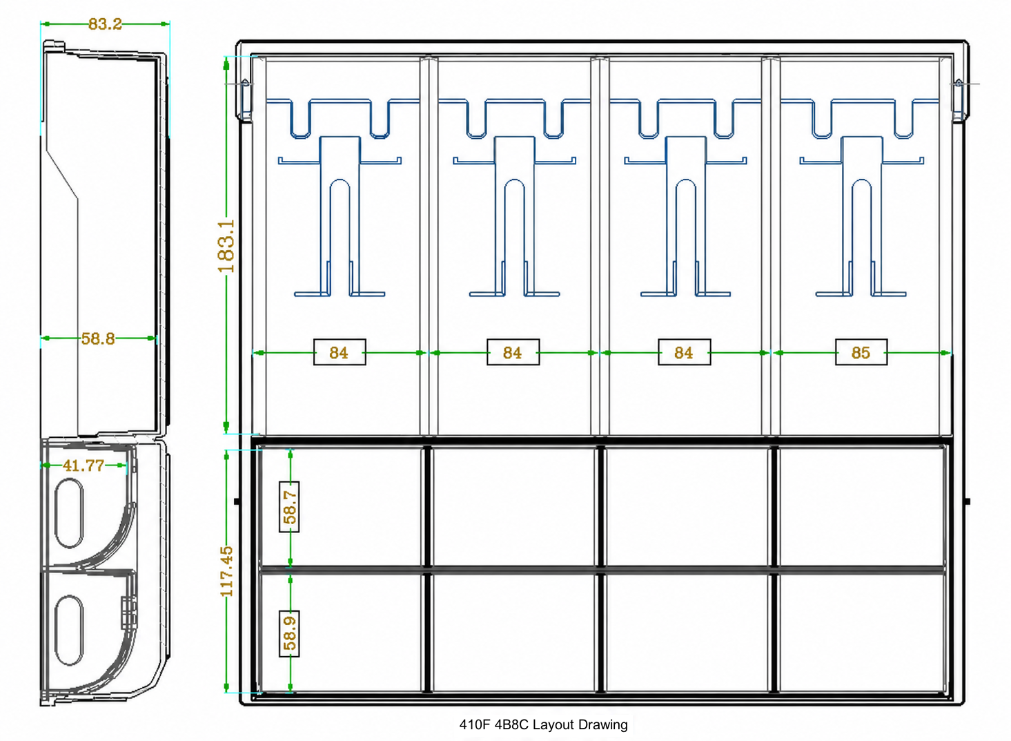 CG-410F 4B8C tray drawing