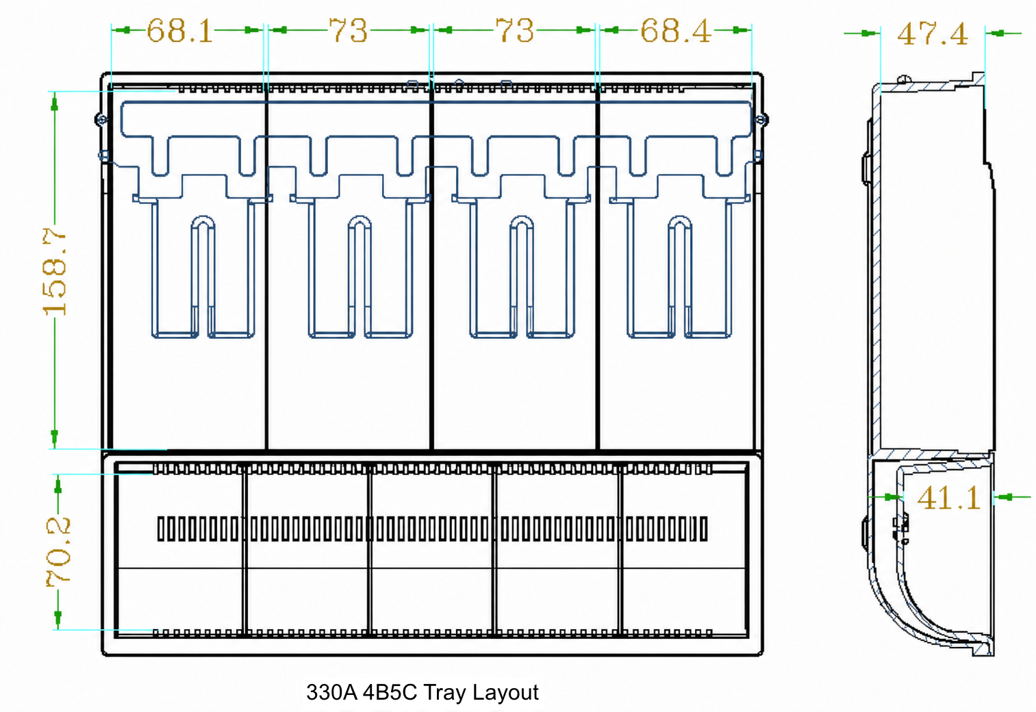 CG-330A 4B5C tray drawing