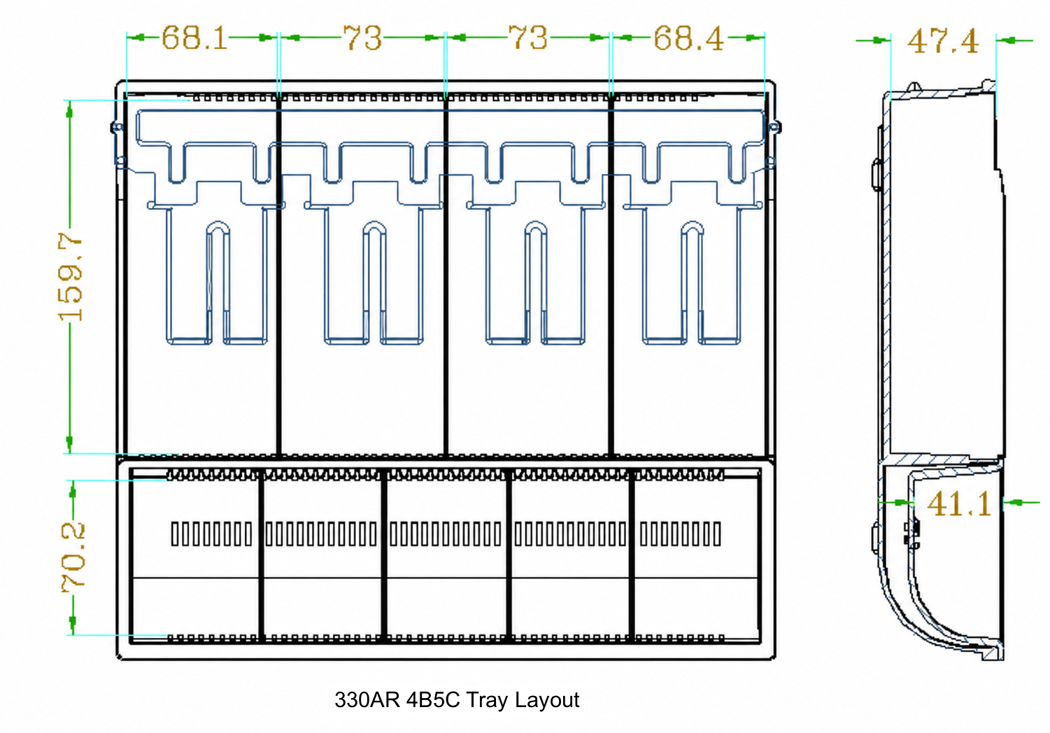 CG-330AR 4B5C tray drawing
