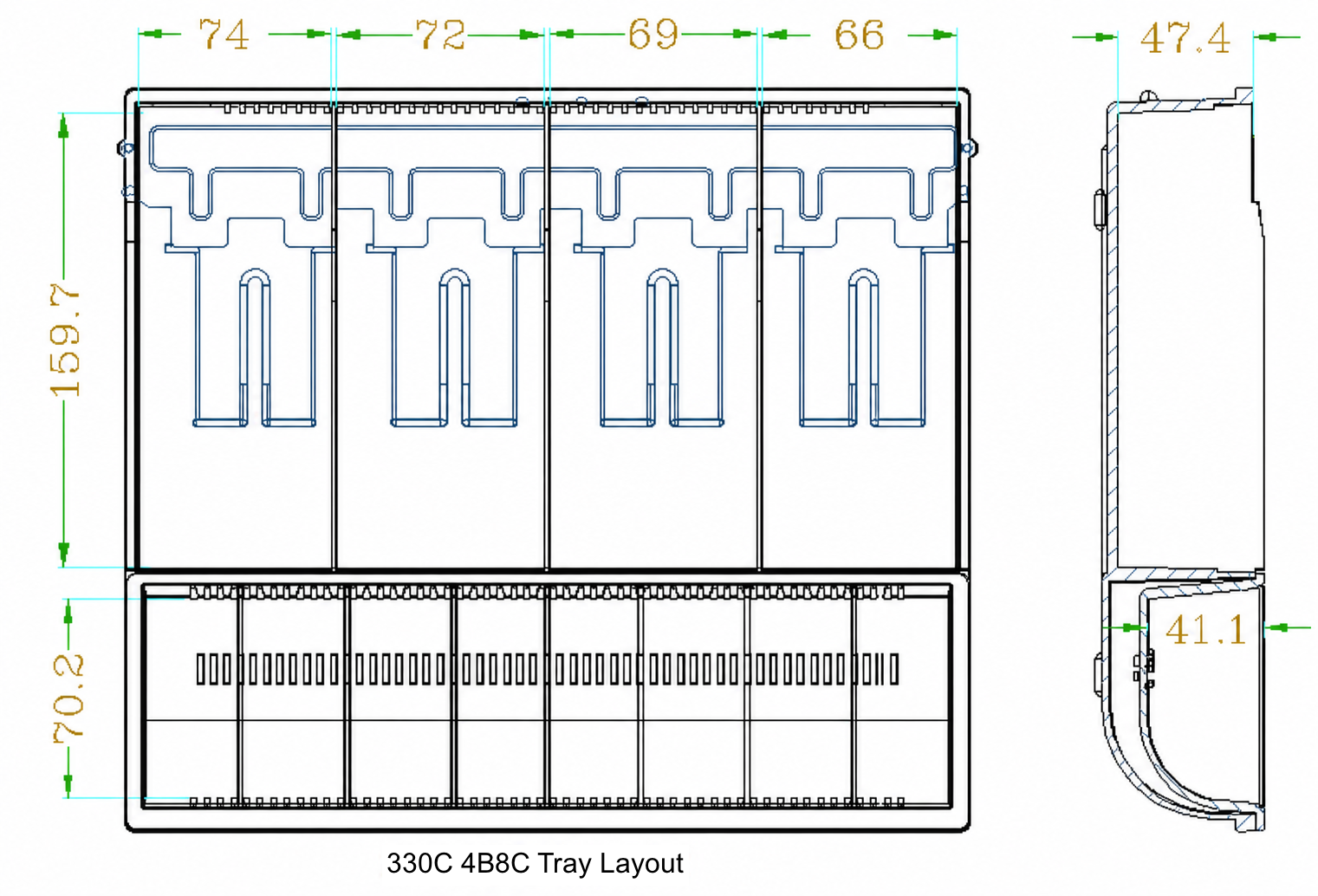 CG-330C 4B8C tray drawing